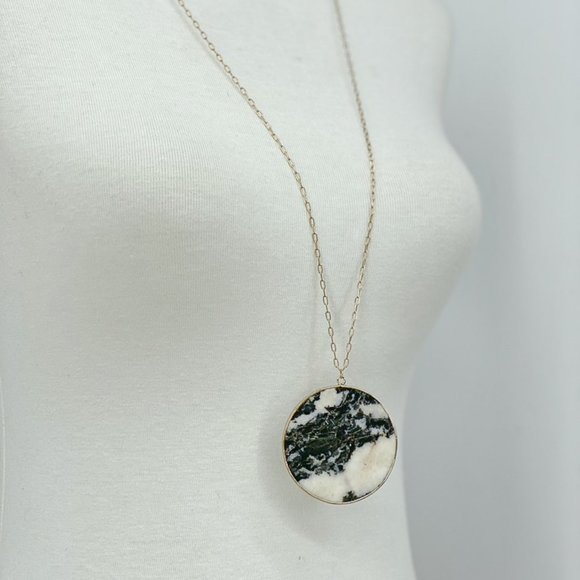 Jewelry - 3/$25 Marble circle round pendant necklace